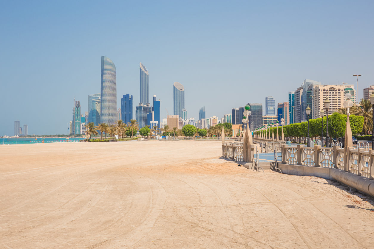 Free Corniche night beach Abu Dhabi