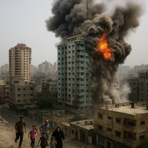Israel bombs Gaza City high-rises